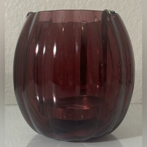 Bath & Body Works Single Wick Maroon Hurricane Candle Holder